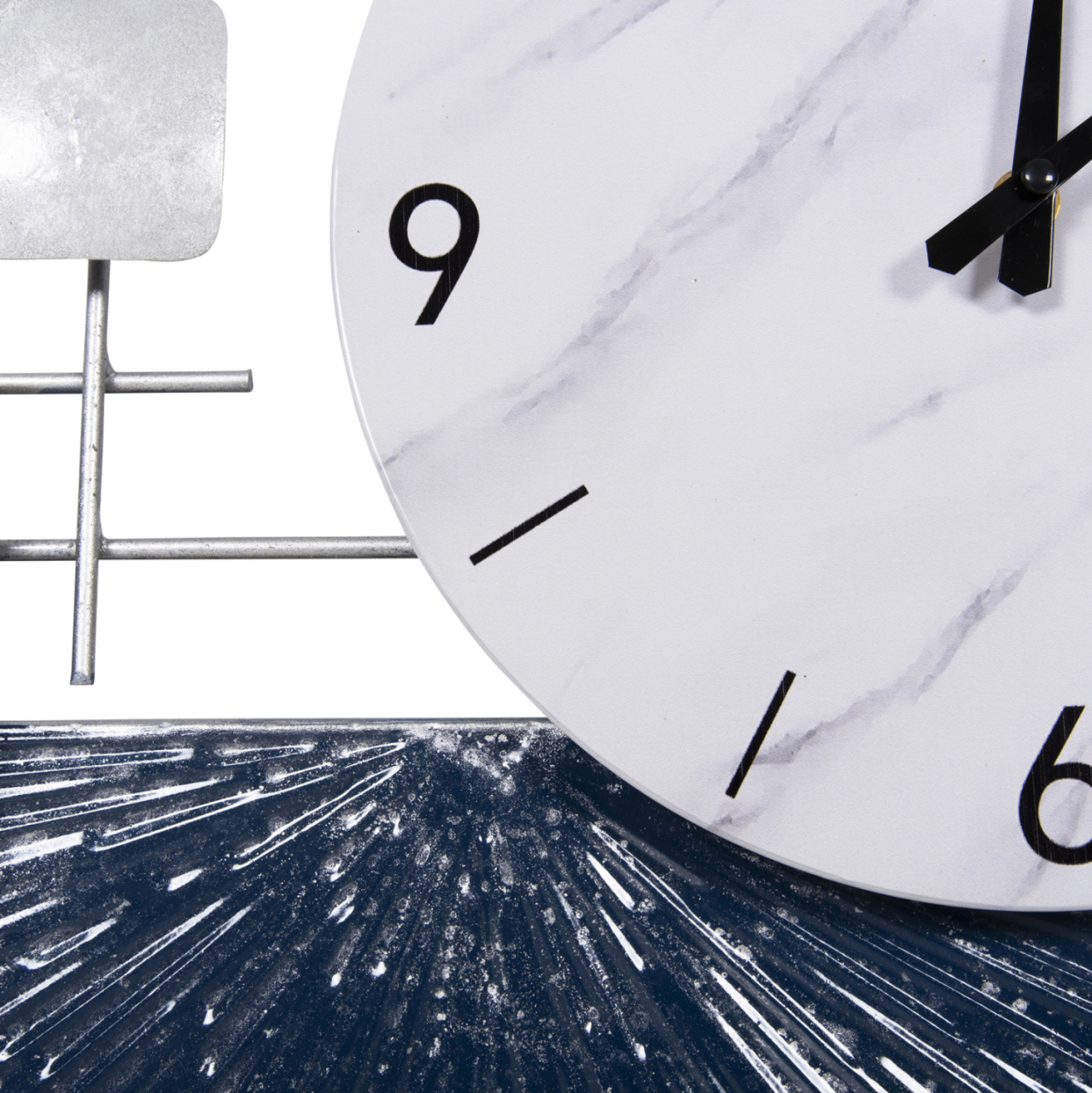WALL CLOCK HM4209 METAL IN WHITE COLOR WITH BLACK POINTERS and NUMBERS 92x51Hcm. [4]