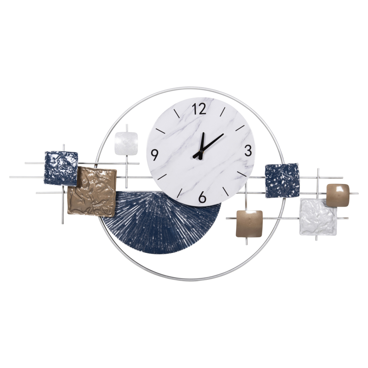 WALL CLOCK HM4209 METAL IN WHITE COLOR WITH BLACK POINTERS and NUMBERS 92x51Hcm. [3]