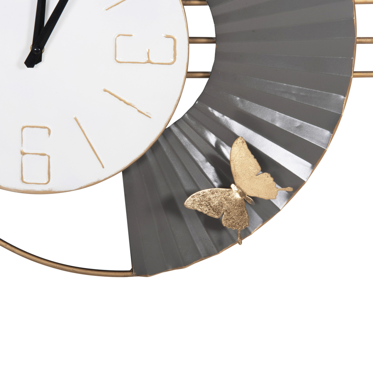 WALL CLOCK HM4212 METAL IN WHITE WITH BLACK POINTERS 116x7x50,5Hcm. [6]