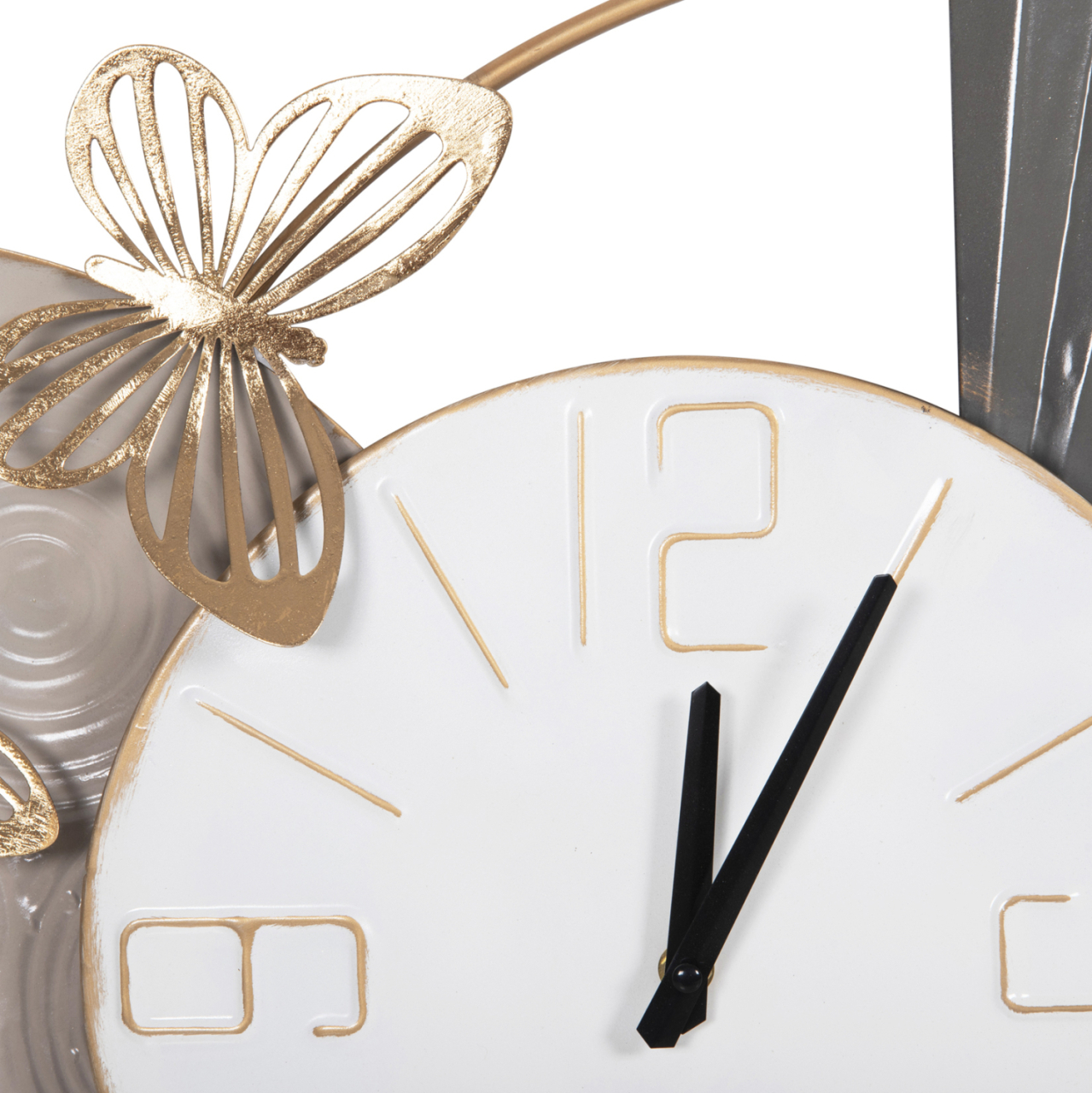 WALL CLOCK HM4212 METAL IN WHITE WITH BLACK POINTERS 116x7x50,5Hcm. [4]