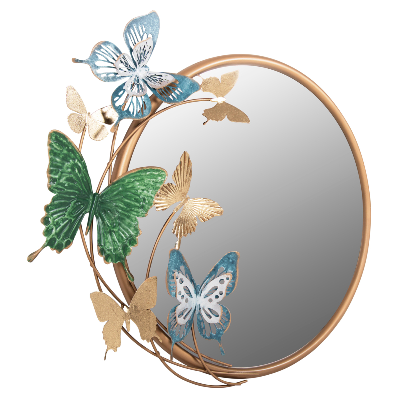 WALL CLOCK ROUND HM4213 METAL IN GOLD-GREEN-BLUE 62x6,5x56Hcm. [3]
