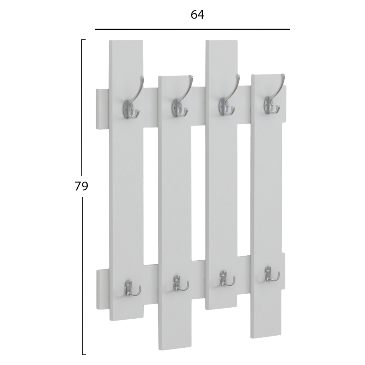 WALL COAT HANGER WESSON HM8940.11 MELAMINE IN WHITE 64x4x79Hcm. [2]
