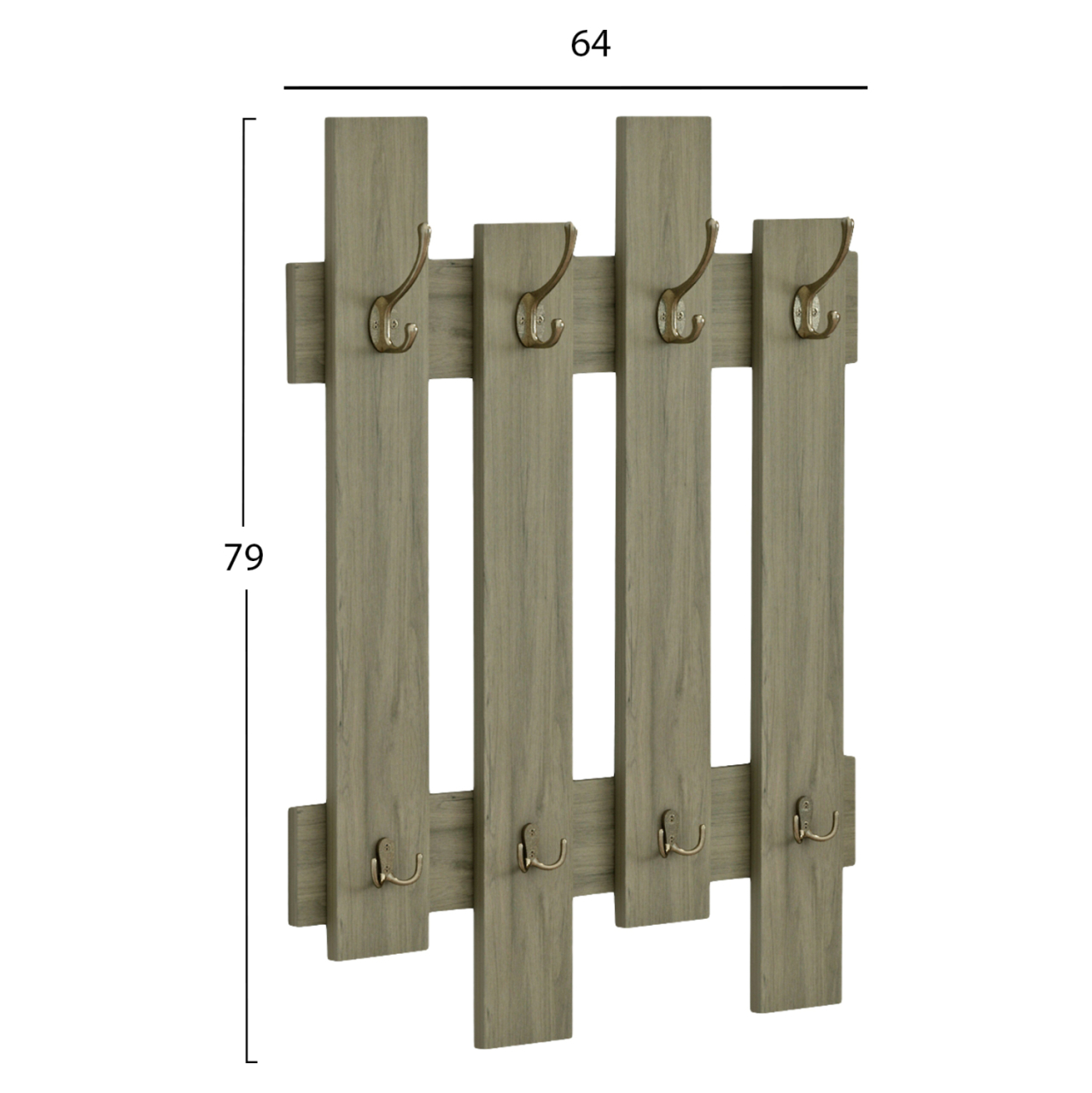 WALL COAT HANGER WESSON HM8940.12 MELAMINE IN OLIVE GREEN 64x4x79Hcm. [2]