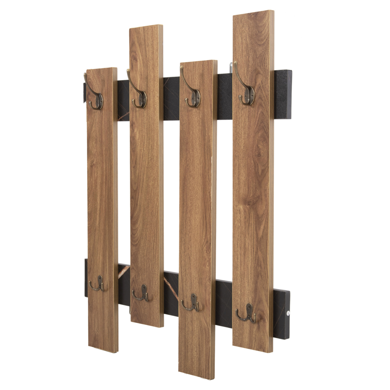 WALL COAT HANGER WESSON HM8940.15 MELAMINE IN BLACK MARBLE and NATURAL 64x4x79Hcm. [3]