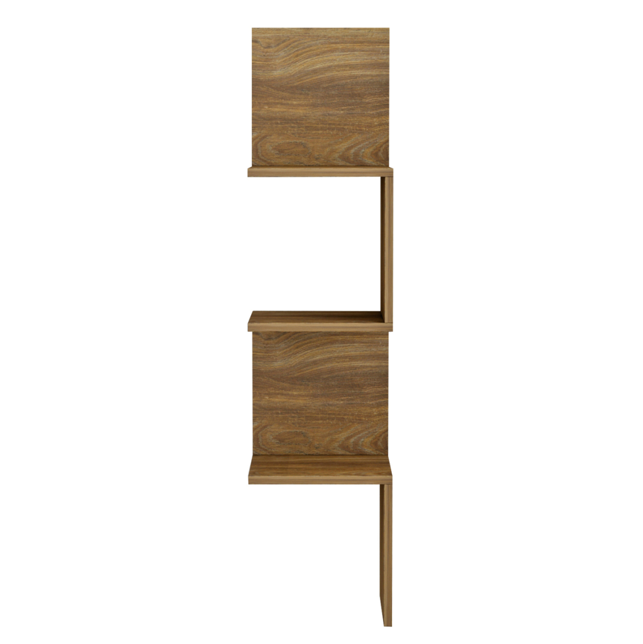 WALL CORNER SHELVES/BOOKCASE ILLUSION HM8935.11 MELAMINE IN DARK NATURAL 25x25x105,4Hcm. [3]