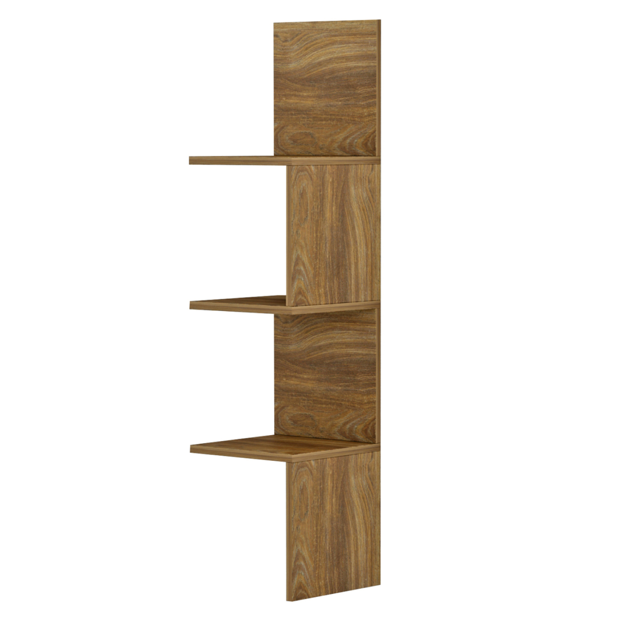 WALL CORNER SHELVES/BOOKCASE ILLUSION HM8935.11 MELAMINE IN DARK NATURAL 25x25x105,4Hcm. [4]