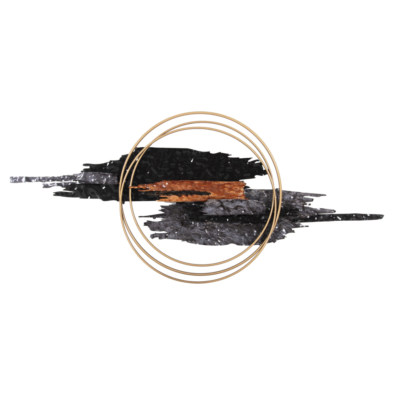 WALL DECOR HM4196 METAL IN BLACK-ANTHRACITE-GOLD 144x63,5Hcm. [3]