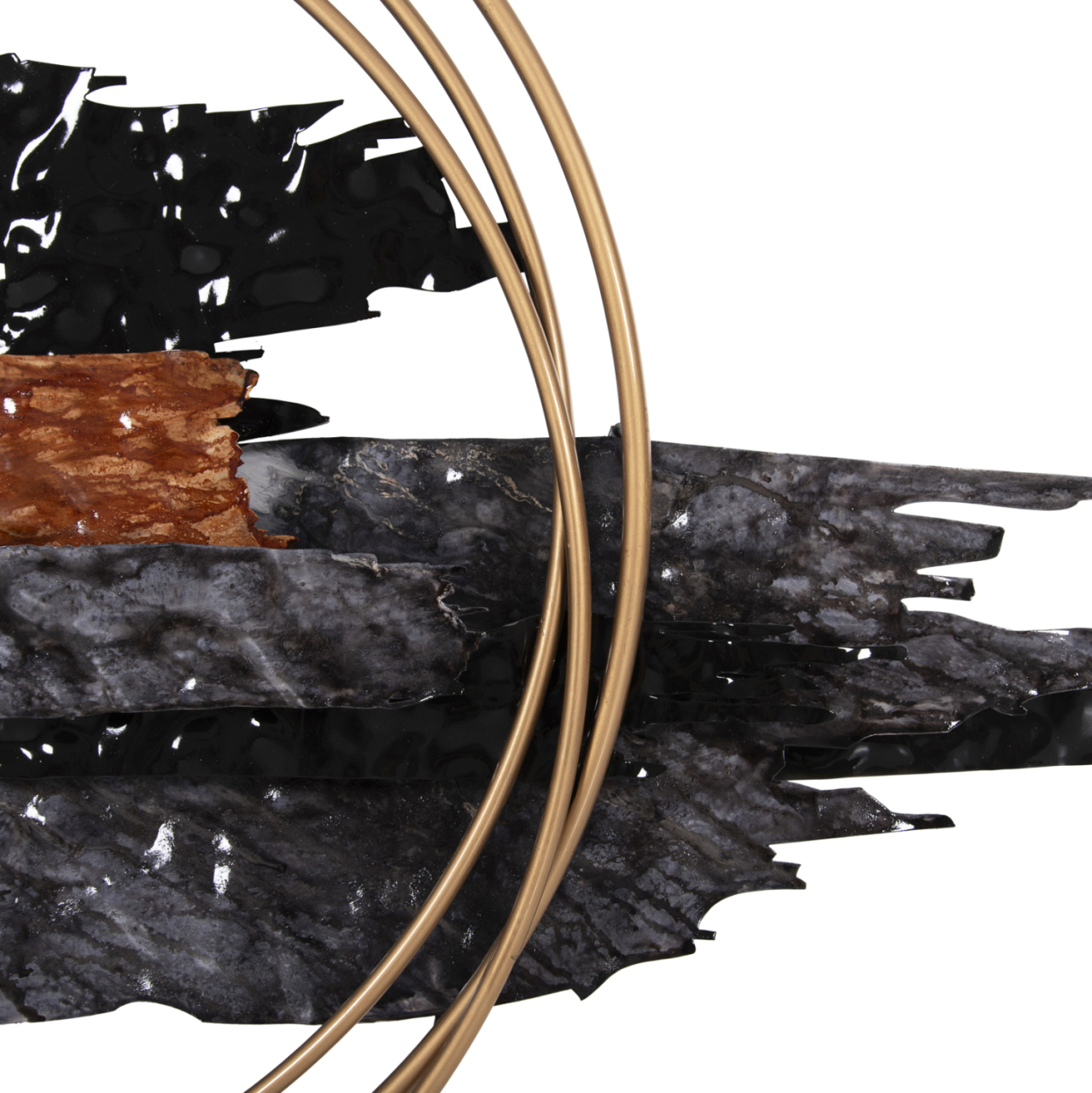 WALL DECOR HM4196 METAL IN BLACK-ANTHRACITE-GOLD 144x63,5Hcm. [5]