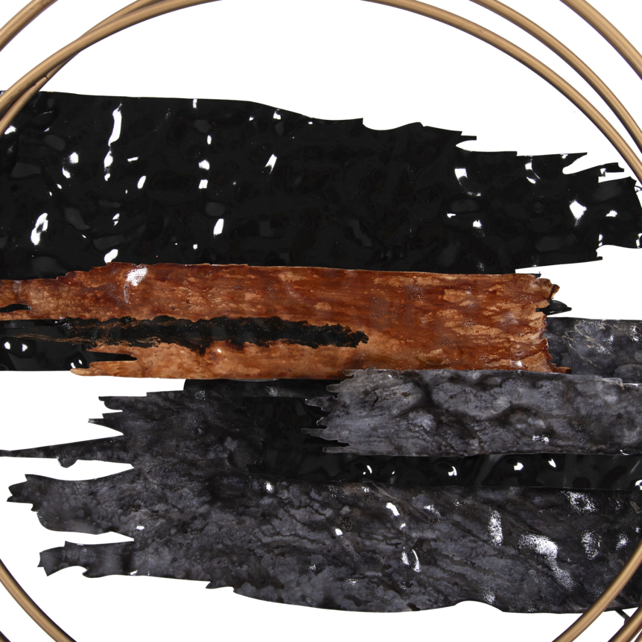 WALL DECOR HM4196 METAL IN BLACK-ANTHRACITE-GOLD 144x63,5Hcm. [4]