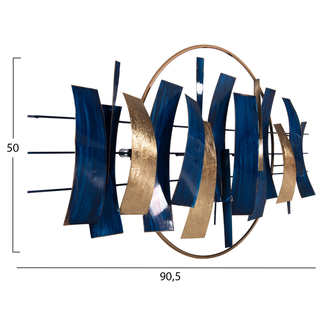 WALL DECOR HM4205 METAL IN BLUE - GOLD 90,5x50Hcm. [2]