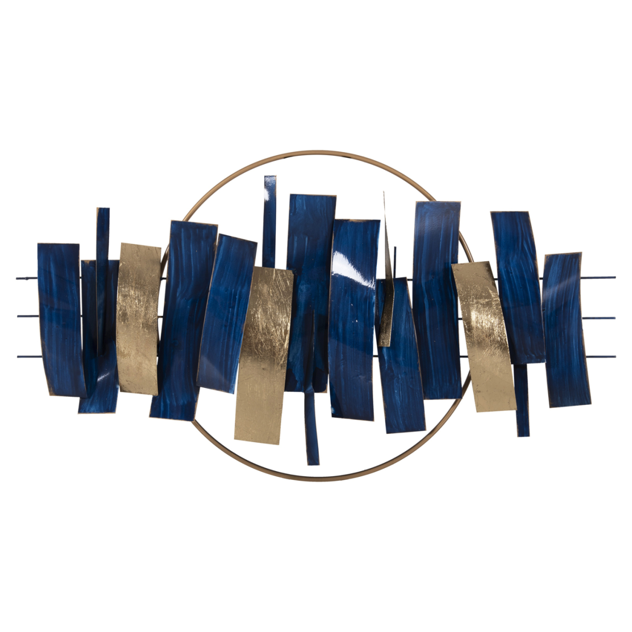 WALL DECOR HM4205 METAL IN BLUE - GOLD 90,5x50Hcm. [3]
