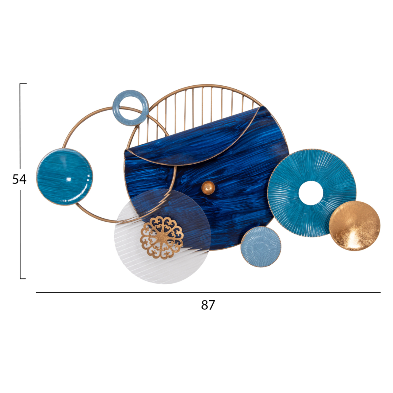 WALL DECOR HM4207 METAL IN BLUE COLORS 87x54 εκ. [2]