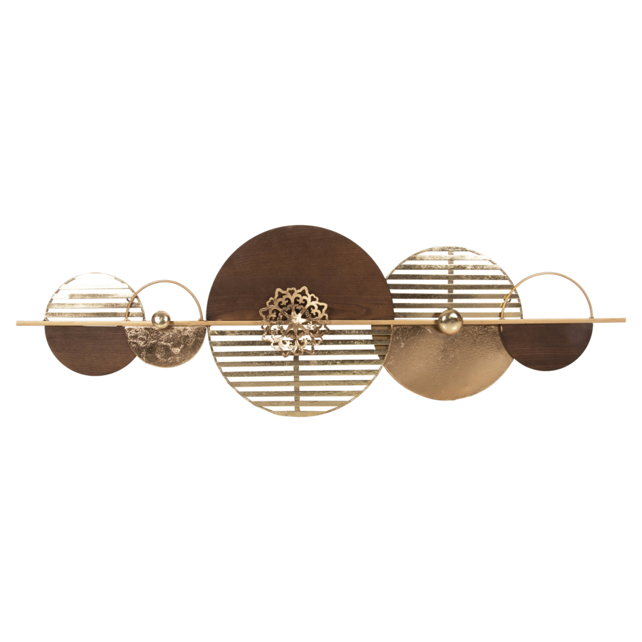 WALL DECOR HM4210 METAL IN BROWN-GOLD 125x39Hcm. [3]
