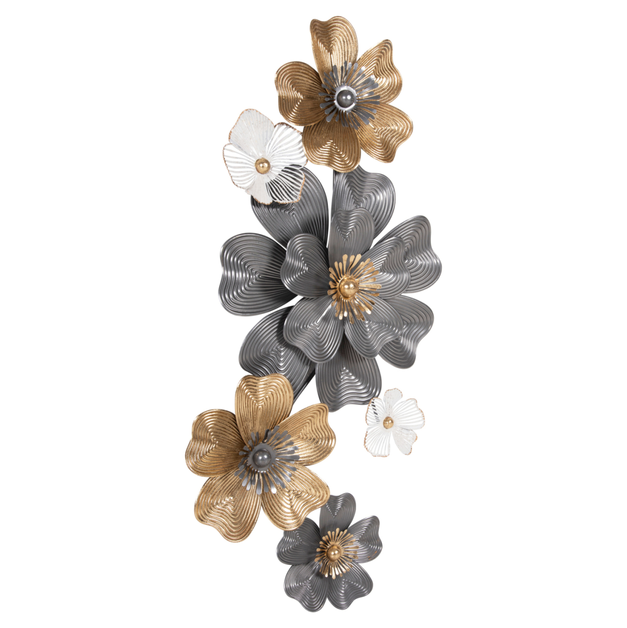 WALL DECOR HM4214 METAL IN WHITE-GREY-GOLD 51x7,5x120cm. [3]