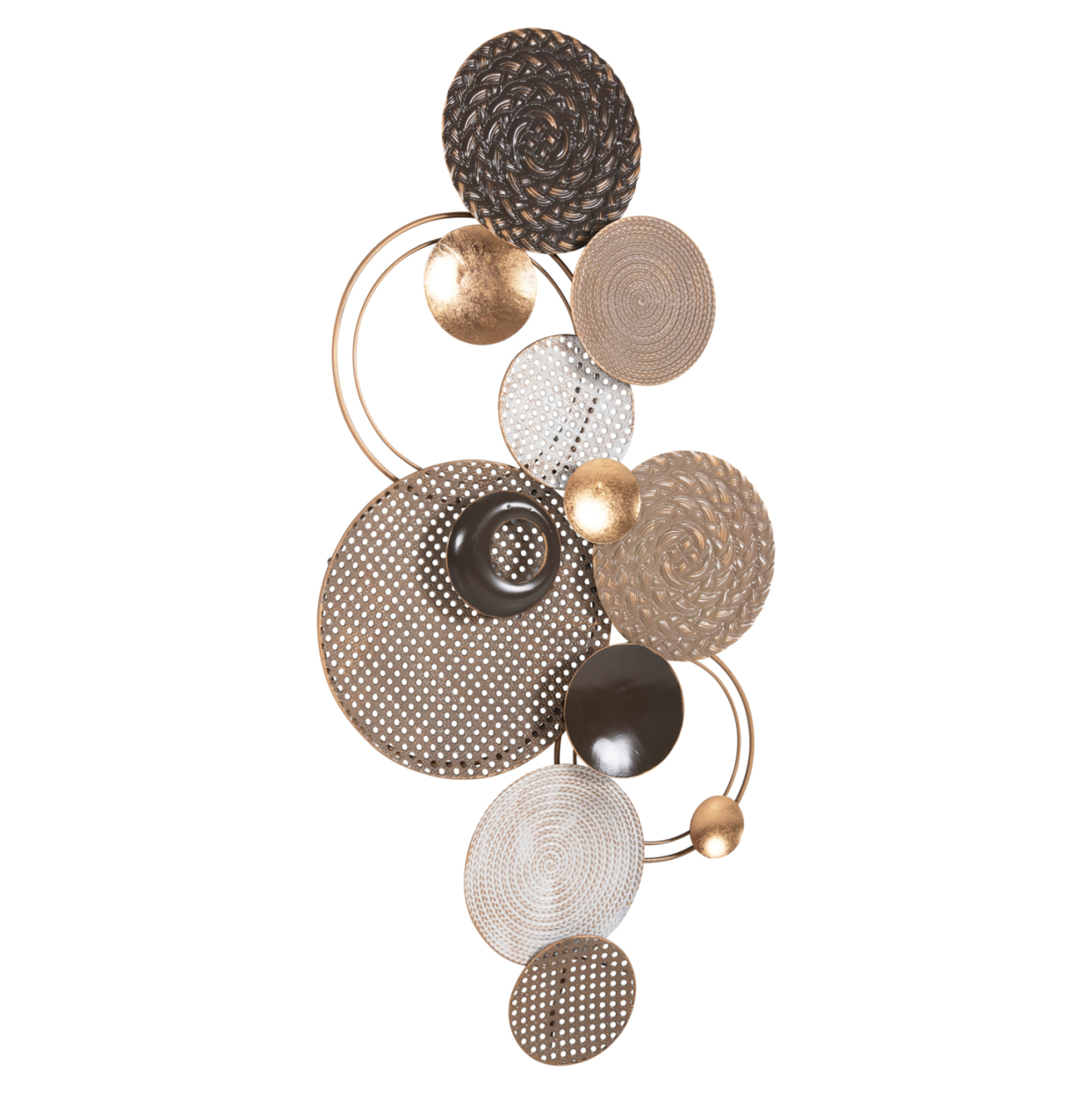 WALL DECOR HM4215 METAL IN EARTH SUBTLE COLORS 60x5x122 cm. [3]