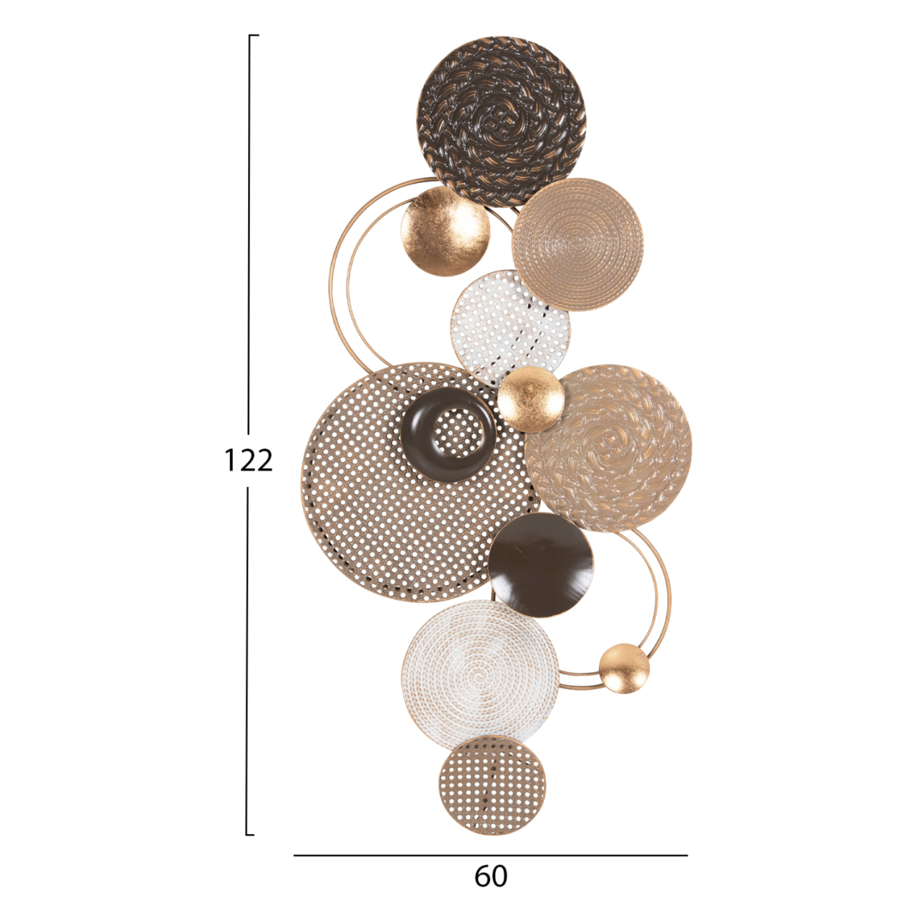 WALL DECOR HM4215 METAL IN EARTH SUBTLE COLORS 60x5x122 cm. [2]