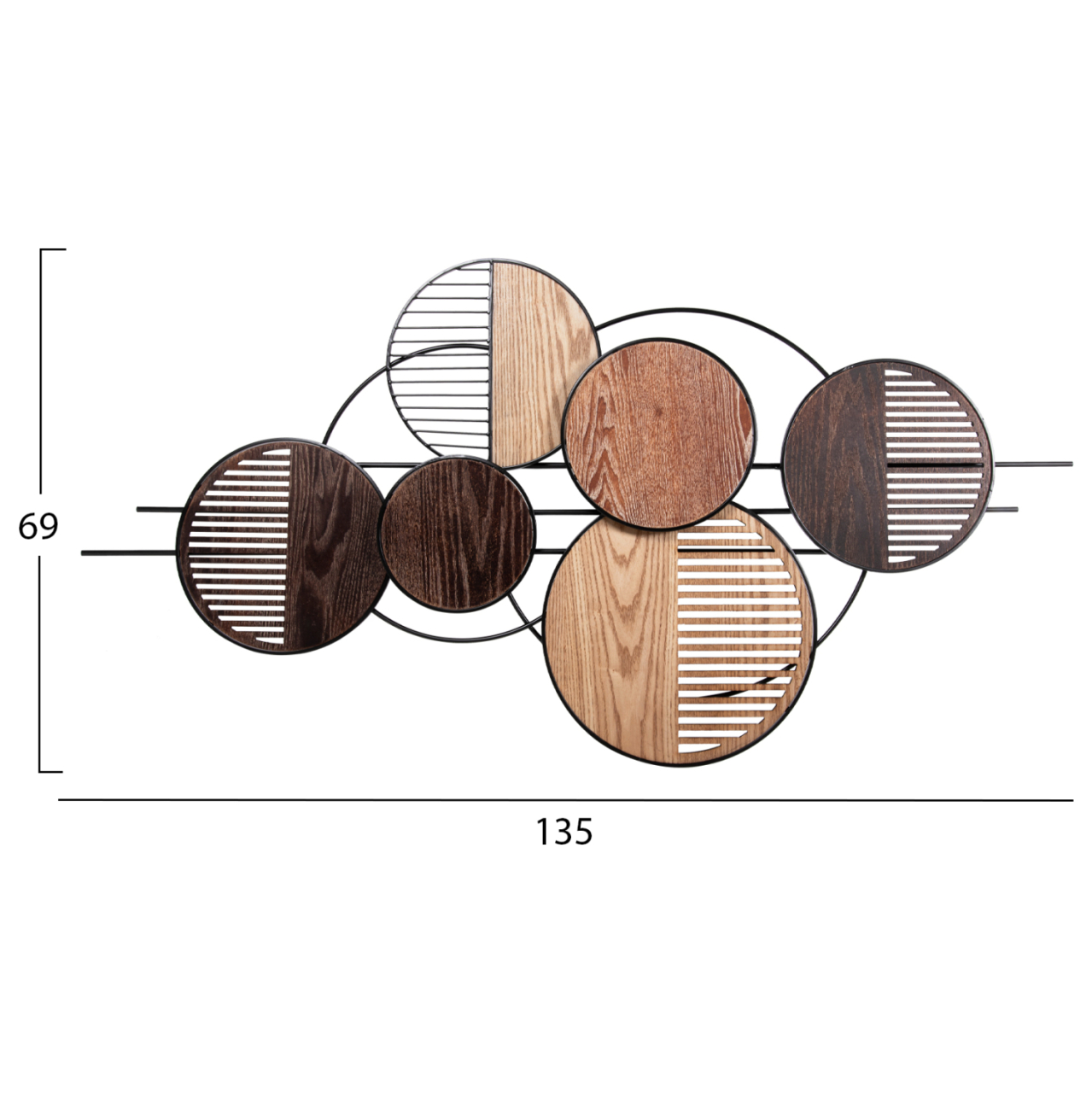 WALL DECOR HM4216 METAL IN EARTH SUBTLE COLORS 135x69 cm. [2]