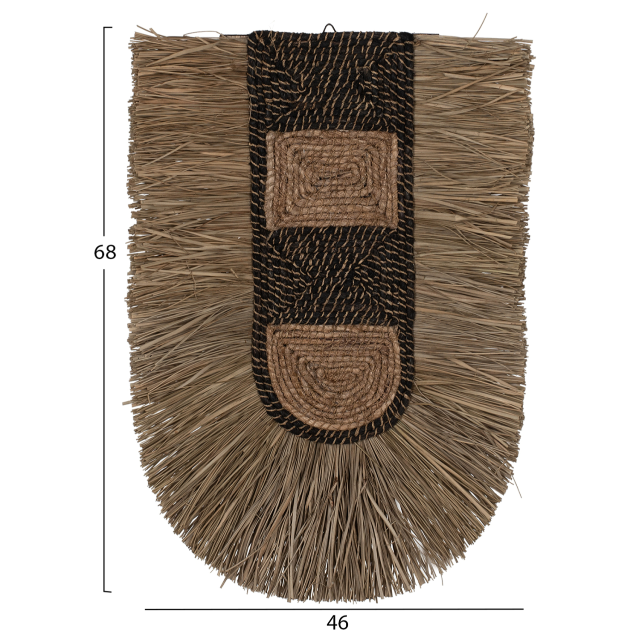 WALL DECOR MADE OF GRASS AND ABACA FIBERS IN NATURAL AND BLACK 46x8x68Hcm.HM7793 [2]