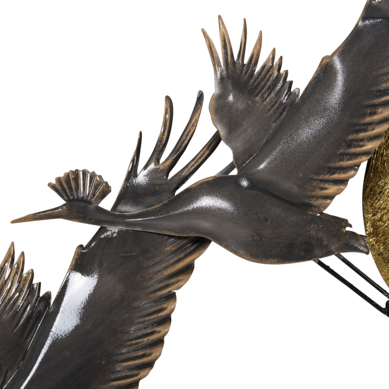 WALL DECOR METALLIC HM4208 BIRDS IN GREY-GOLD 90x46Hcm. [5]