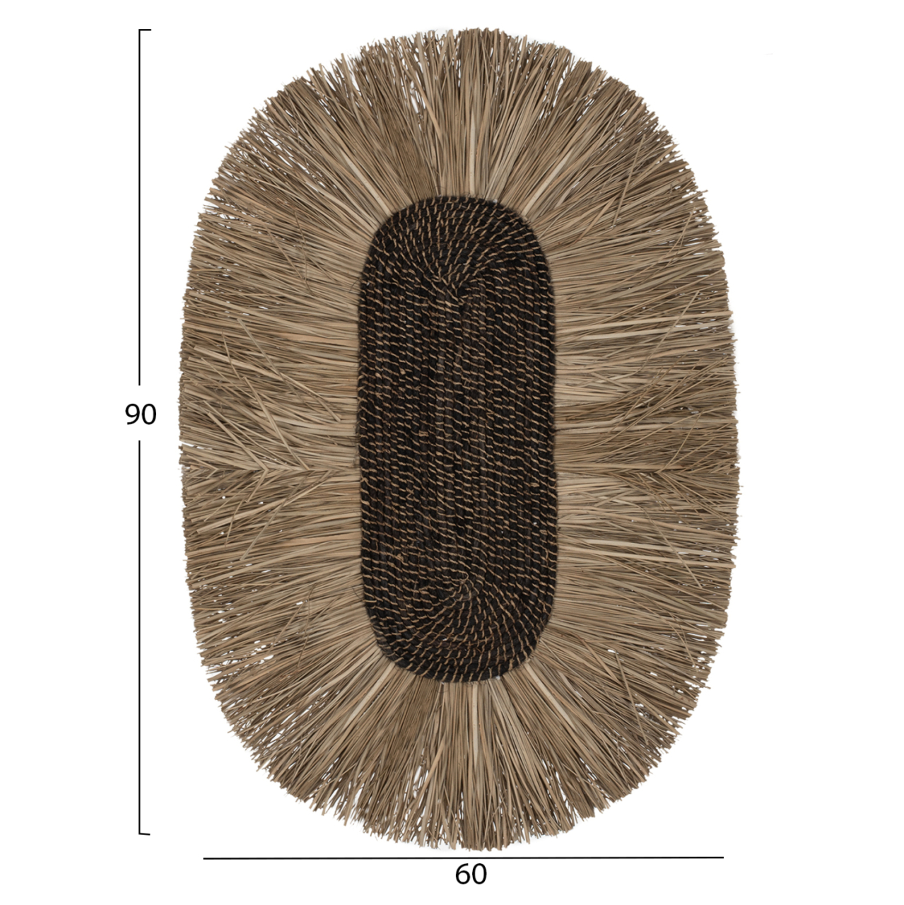 WALL DECOR OVAL MADE OF GRASS AND ABACA FIBERS IN NATURAL COLOR 60x5x90Hcm.HM7795 [2]