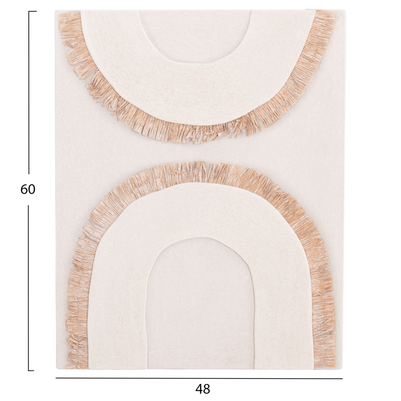 WALL DECOR PANEL RECTANGLE SERIES SANTORINI ΗΜ4535 MDF IN OFF WHITE COLOR-DECOR IN BEIGE 48x4.5(thickness)x60Hcm. [2]