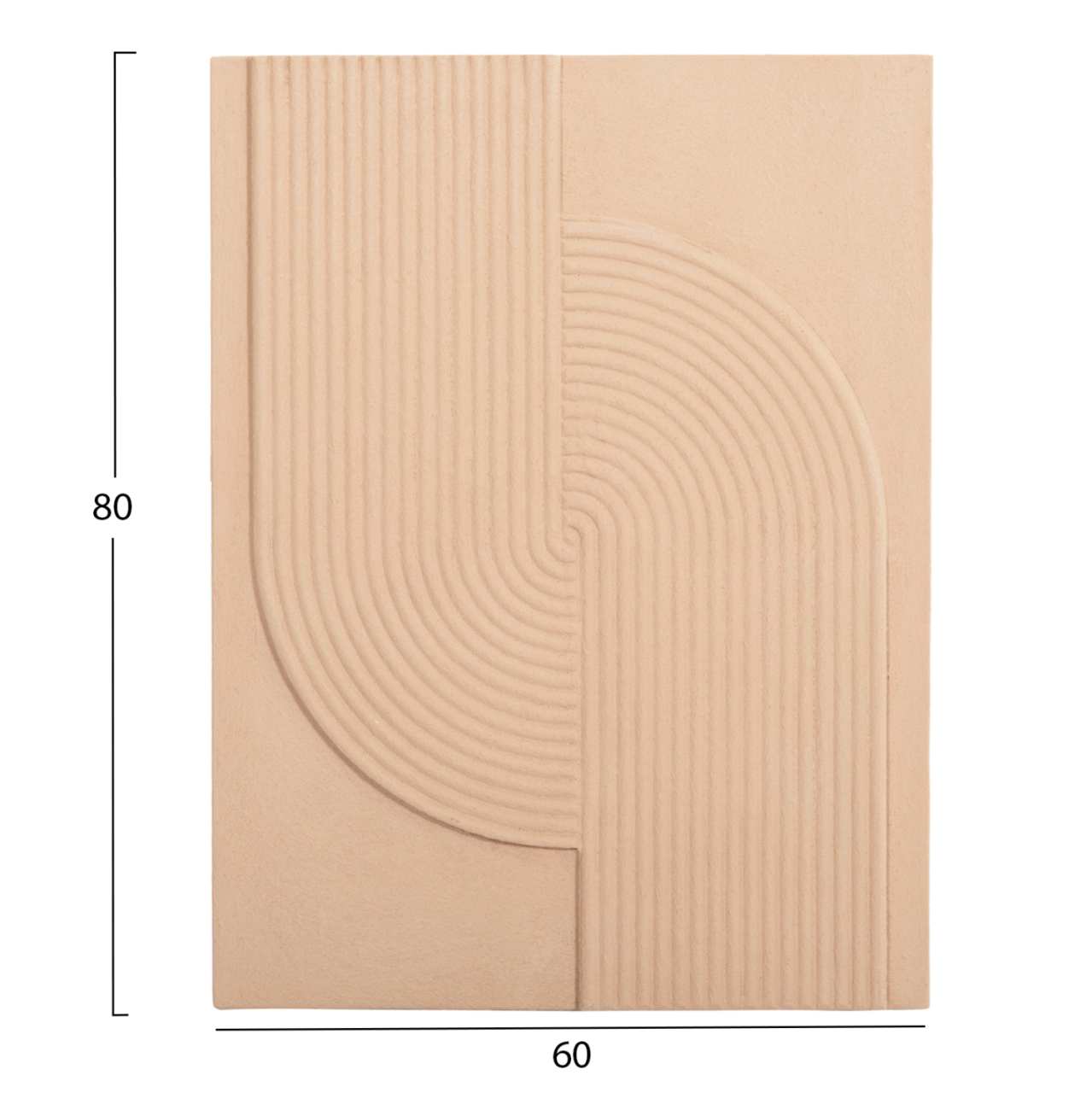 WALL DECOR PANEL RECTANGLE SERIES SANTORINI HM4521 MDF IN BEIGE COLOR 60x4(thickness)x80Hcm. [2]