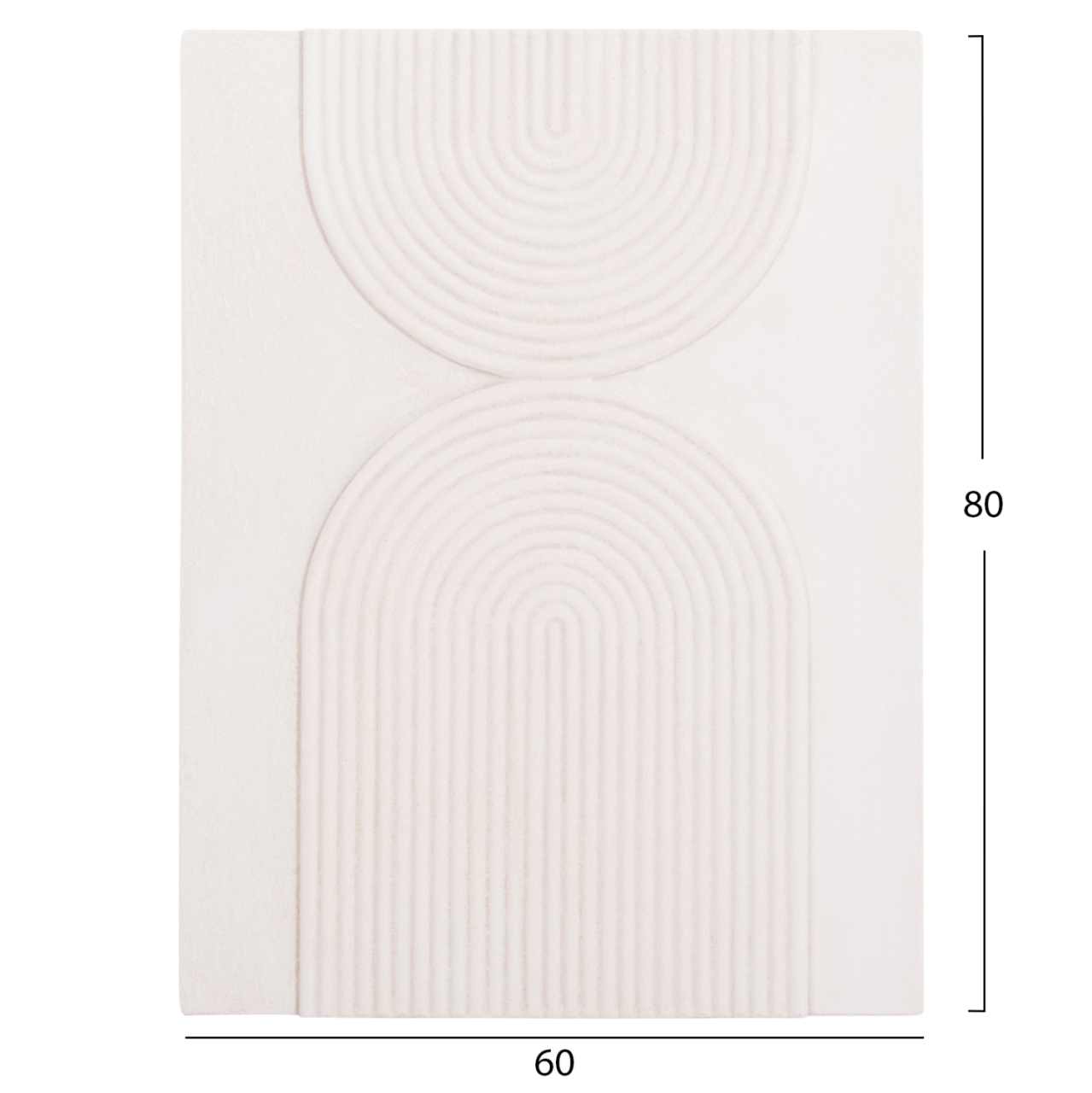 WALL DECOR PANEL RECTANGLE SERIES SANTORINI HM4523 MDF IN OFF-WHITE COLOR 60x4(thickness)x80Hcm. [2]