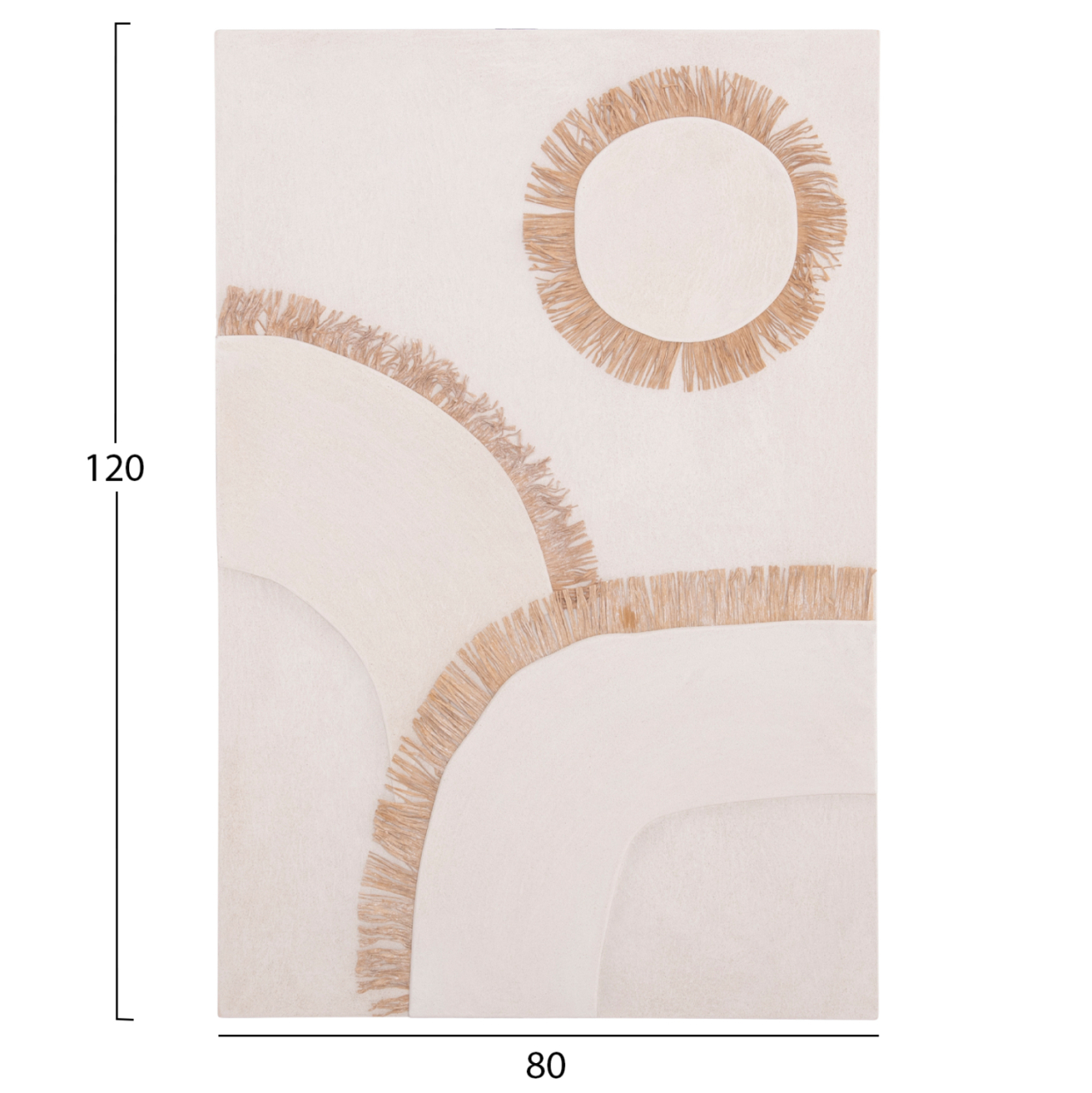 WALL DECOR PANEL RECTANGLE SERIES SANTORINI HM4531 MDF IN OFF WHITE COLOR-DECOR IN BEIGE 80x4.5(thickness)x120Hcm. [2]