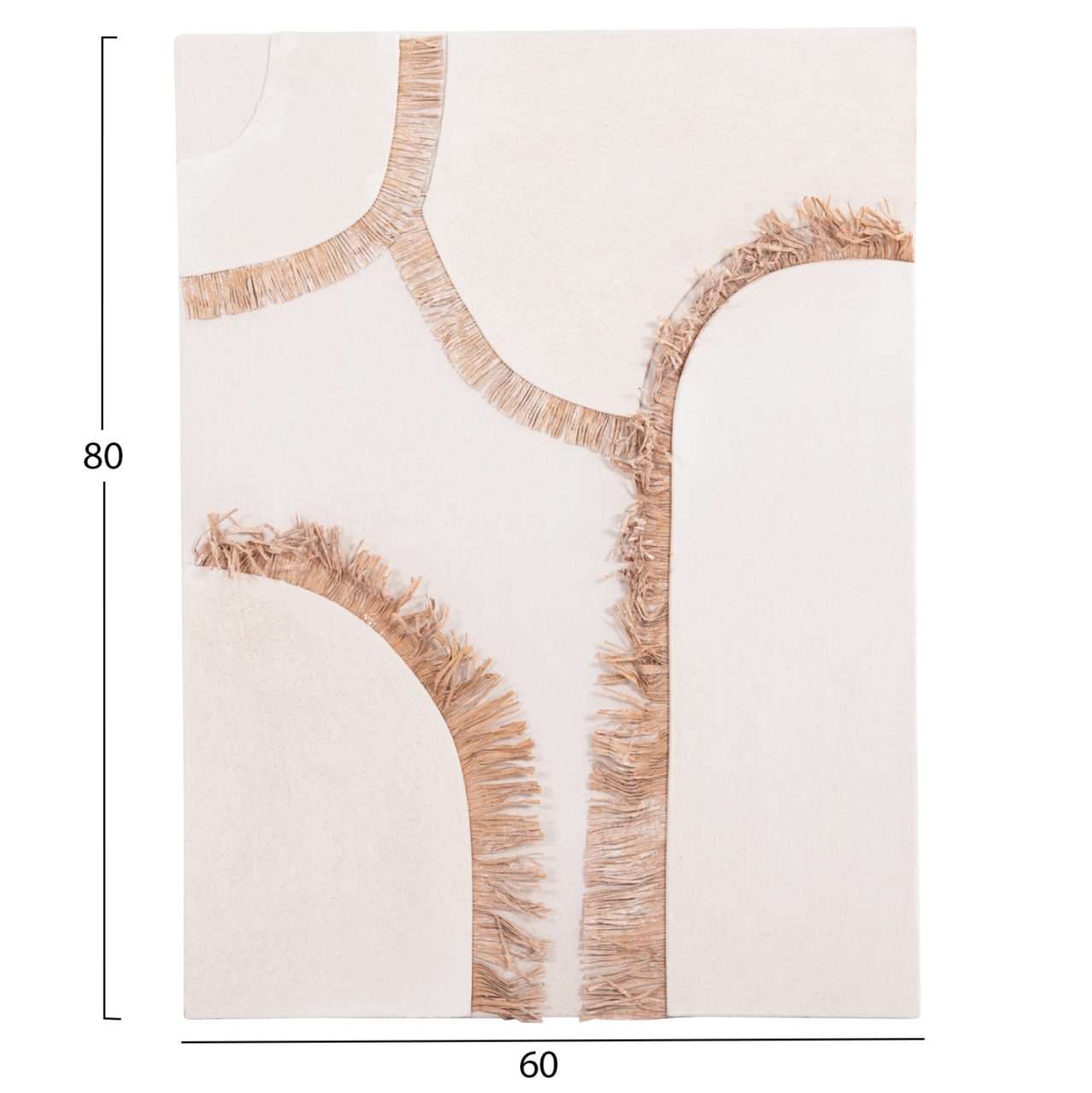 WALL DECOR PANEL RECTANGLE SERIES SANTORINI HM4532 MDF IN OFF WHITE COLOR-DECOR IN BEIGE 60x4.5(thickness)x80Hcm. [2]