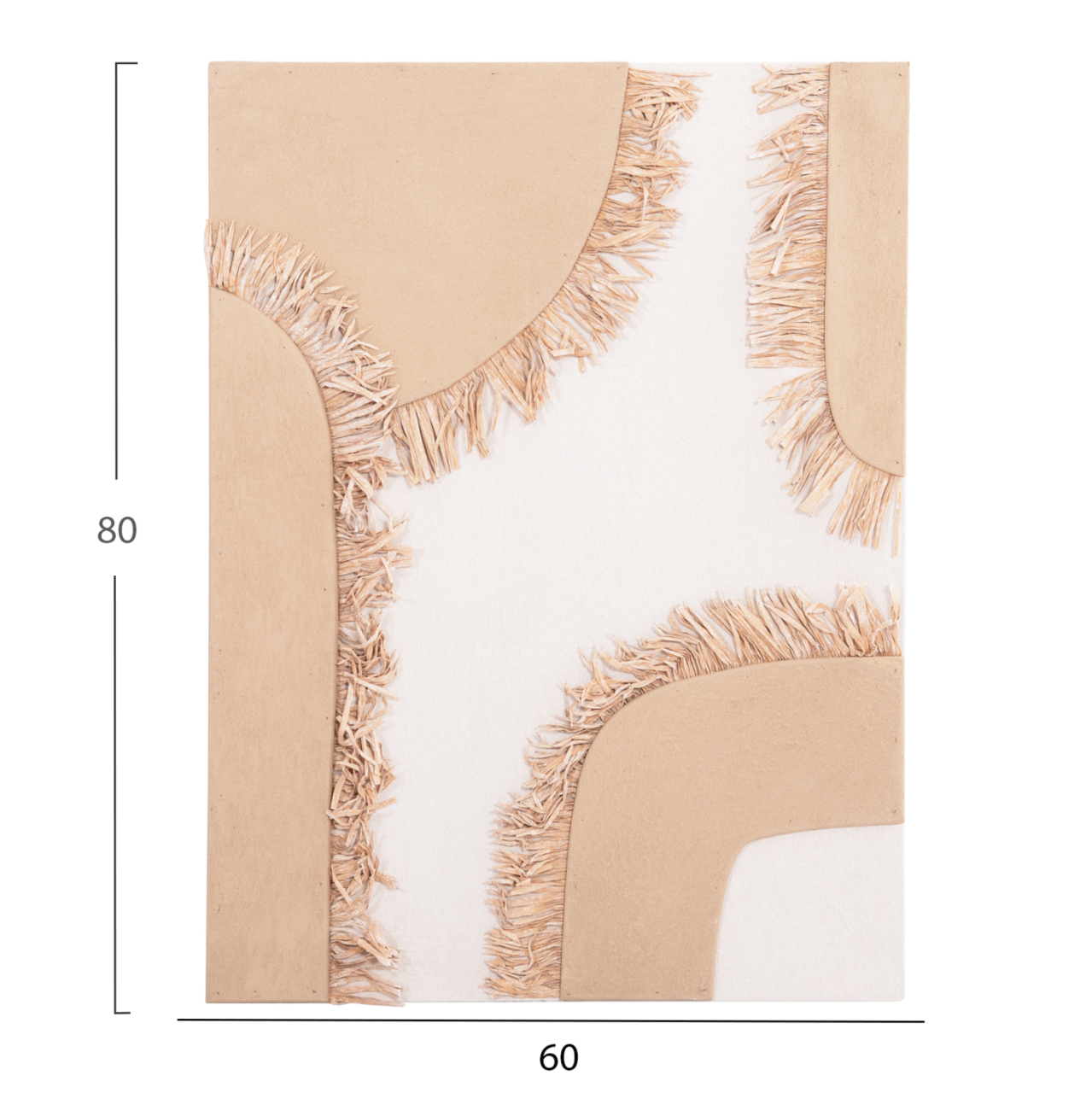 WALL DECOR PANEL RECTANGLE SERIES SANTORINI HM4533 MDF IN OFF WHITE-BROWN COLOR-DECOR IN BEIGE 60x4.5(thickness)x80Hcm. [2]