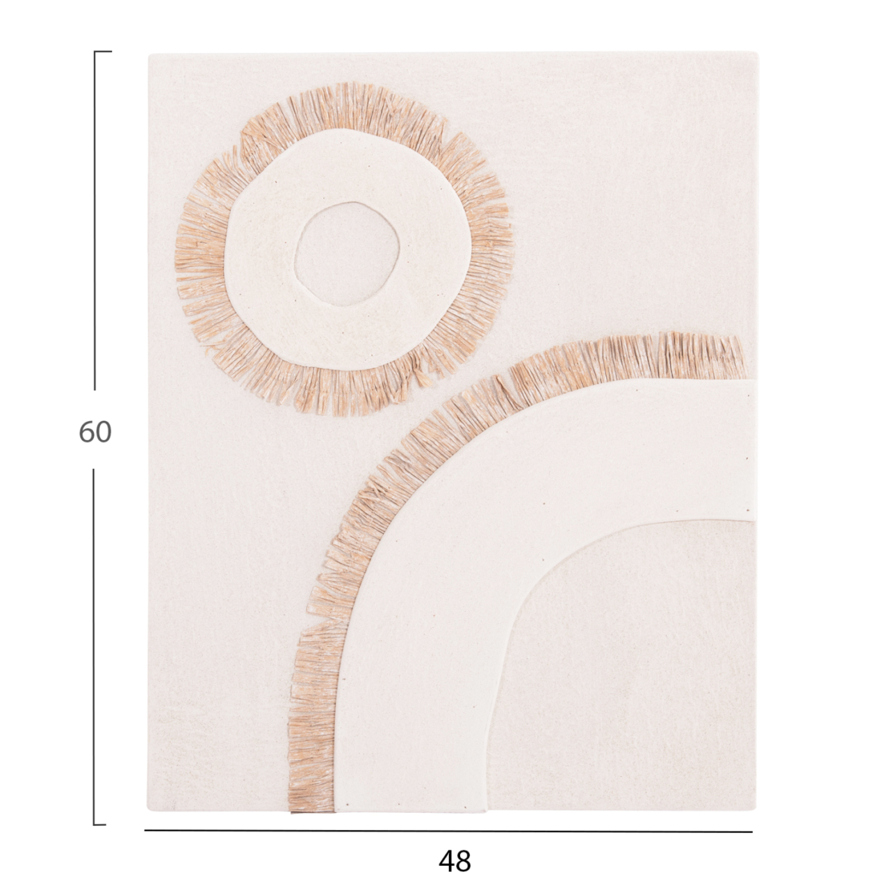 WALL DECOR PANEL RECTANGLE SERIES SANTORINI HM4534 MDF IN OFF WHITE COLOR-DECOR IN BEIGE 48x4.5(thickness)x60Hcm. [2]