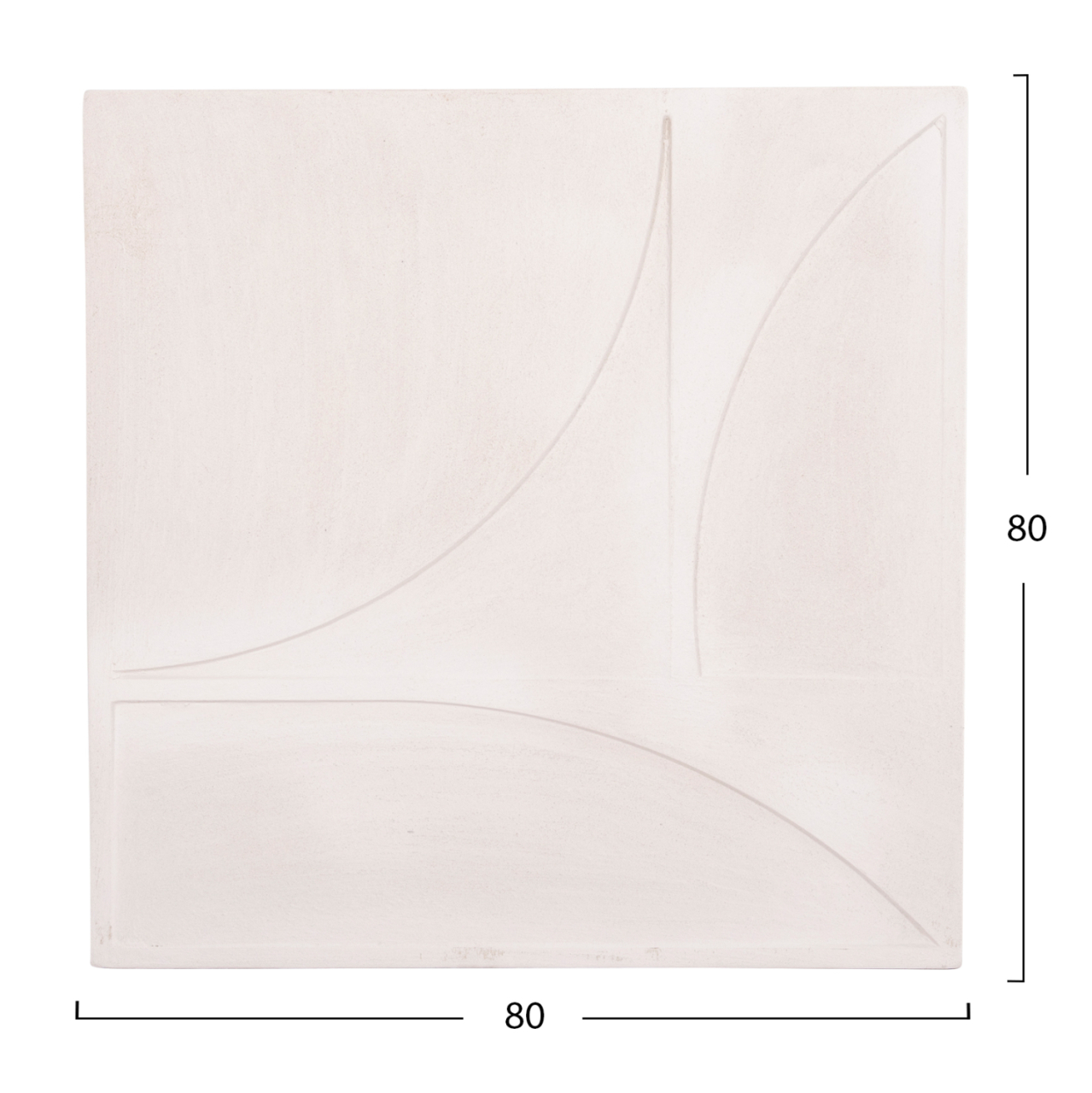 WALL DECOR PANEL SQUARE SERIES SANTORINI HM4507 MDF IN OFF-WHITE COLOR 80x4(thickness)x80Hcm. [2]