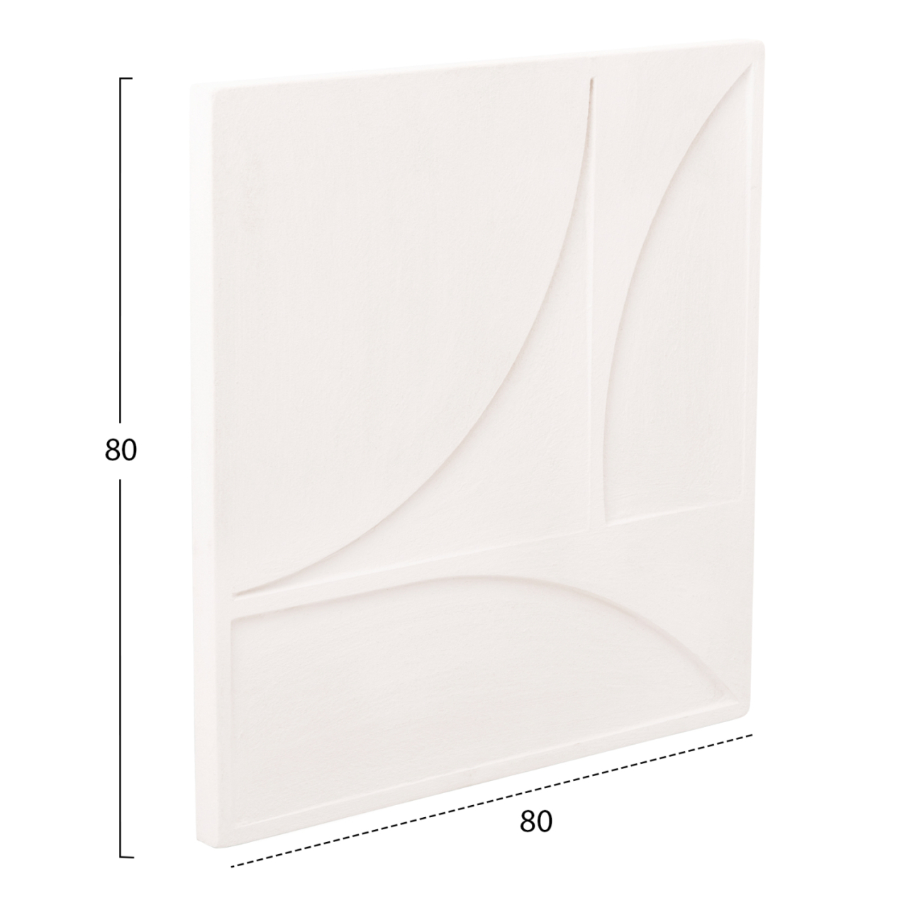WALL DECOR PANEL SQUARE SERIES SANTORINI HM4508 MDF IN OFF-WHITE COLOR 80x4(thickness)x80Hcm. [3]
