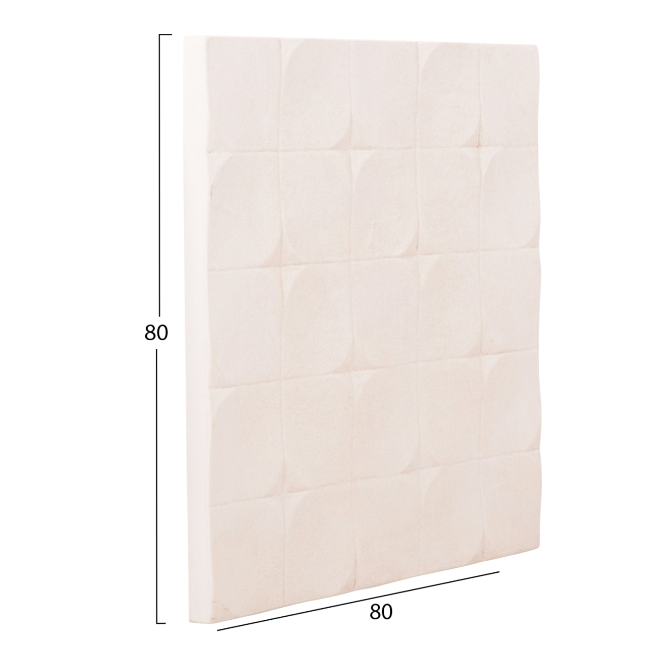 WALL DECOR PANEL SQUARE SERIES SANTORINI HM4516 MDF OFF-WHITE COLOR 80x4.5(thickness)x80Hcm. [2]