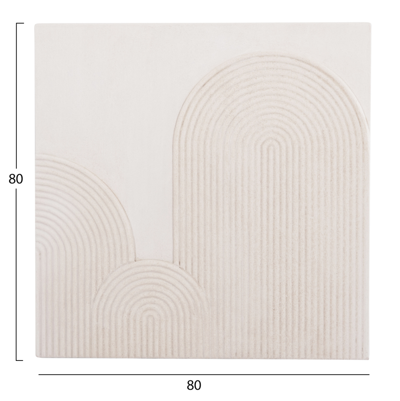 WALL DECOR PANEL SQUARE SERIES SANTORINI HM4517 MDF IN OFF-WHITE COLOR 80x4.5(thickness)x80Hcm. [2]