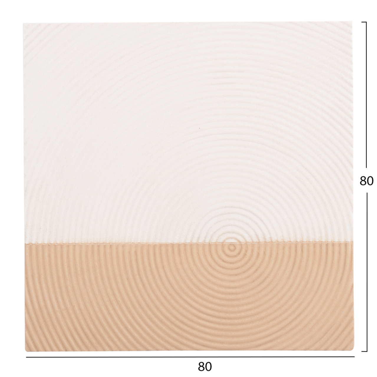 WALL DECOR PANEL SQUARE SERIES SANTORINI HM4519 MDF IN OFF-WHITE-BROWN COLOR 80x4(thickness)x80Hcm. [2]