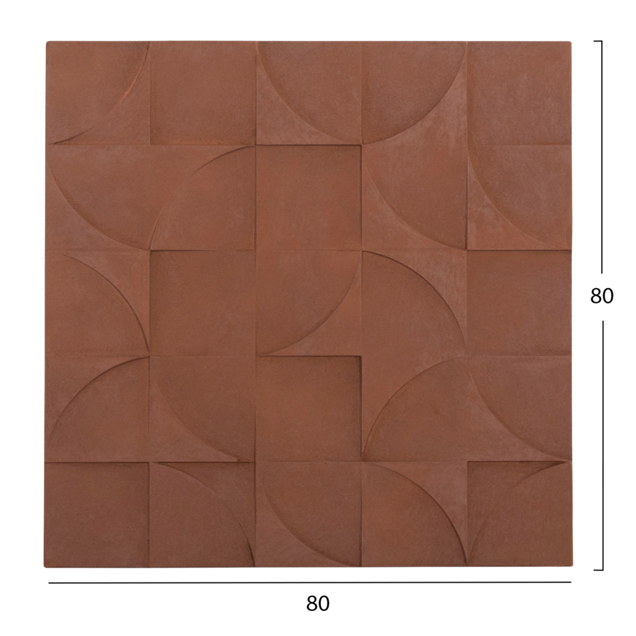 WALL DECOR PANEL SQUARE SERIES SANTORINI HM4524 MDF IN BROWN COLOR 80x5(thickness)x80Hcm. [2]