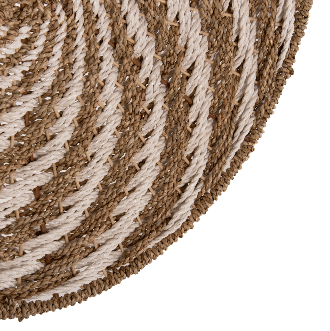 WALL DECOR ROUND HM7830.01 SPIRAL LOOK-SEAGRASS IN WHITEandNATURAL COLOR Φ61x3cm. [4]