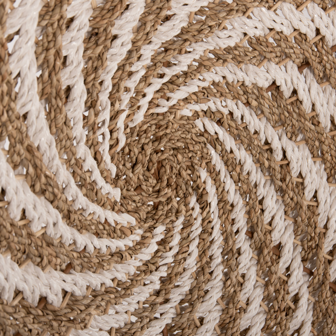 WALL DECOR ROUND HM7830.01 SPIRAL LOOK-SEAGRASS IN WHITEandNATURAL COLOR Φ61x3cm. [6]