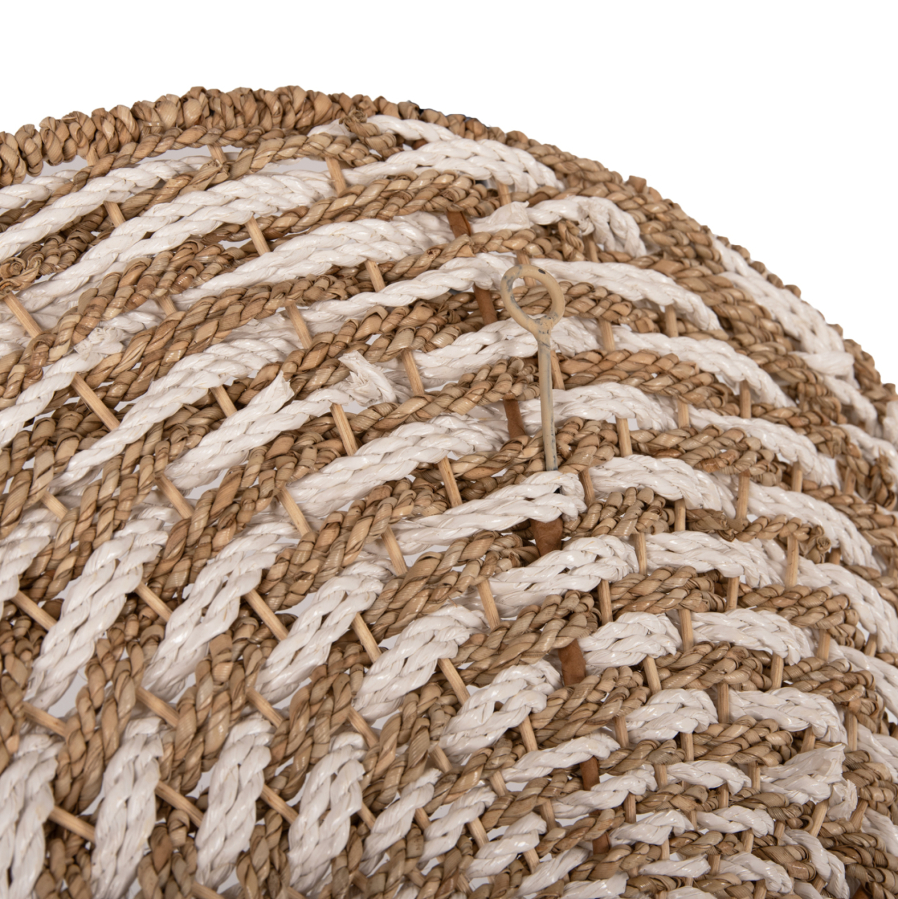 WALL DECOR ROUND HM7830.01 SPIRAL LOOK-SEAGRASS IN WHITEandNATURAL COLOR Φ61x3cm. [5]