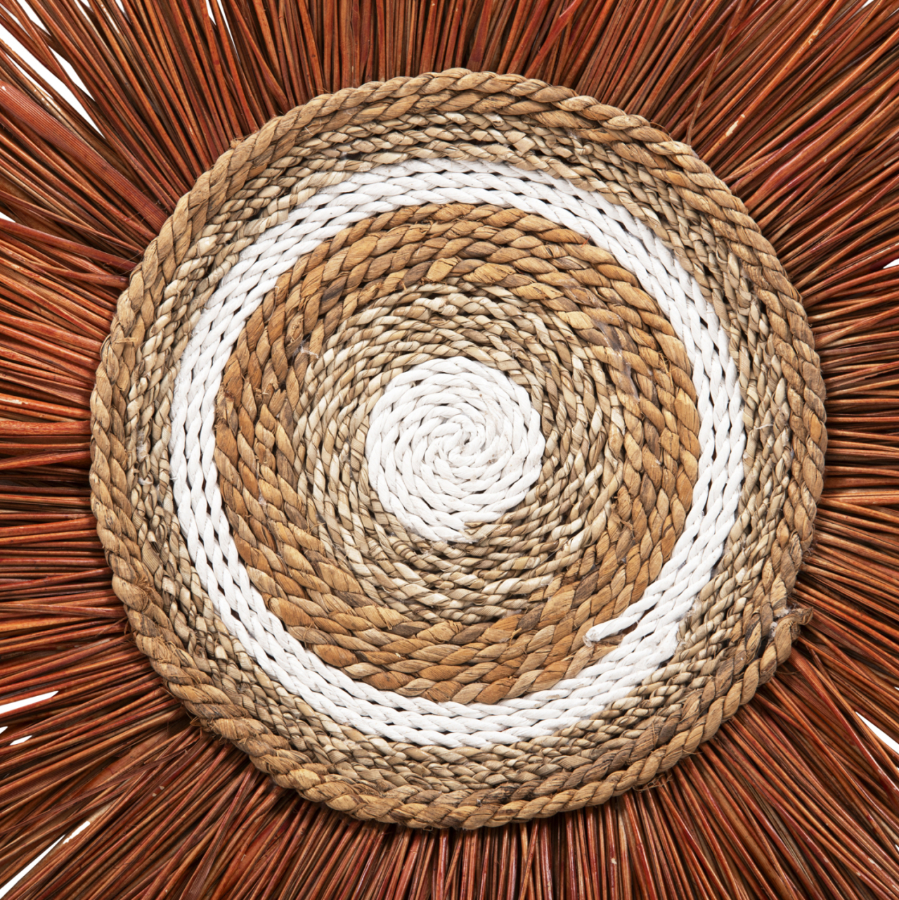 WALL DECOR ROUND MADE OF GRASS AND BANANA BARK FIBERS 55x3x55Hcm.HM7792 [3]