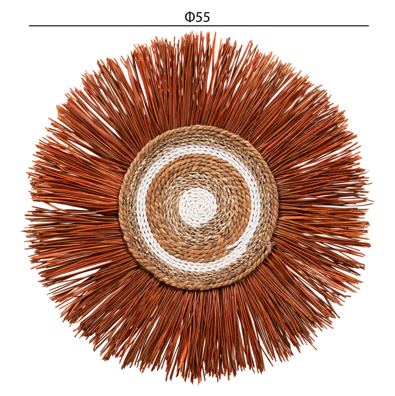 WALL DECOR ROUND MADE OF GRASS AND BANANA BARK FIBERS 55x3x55Hcm.HM7792 [2]