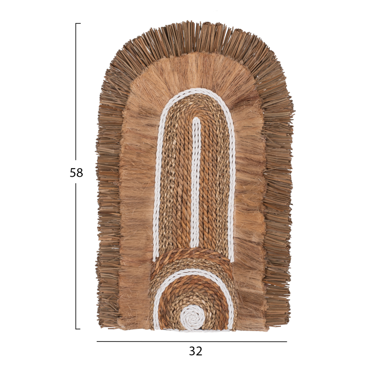 WALL DECOR WITH ABACA FIBERS AND ROPE IN NATURAL COLOR 32X58X8cm.HM7791 [2]