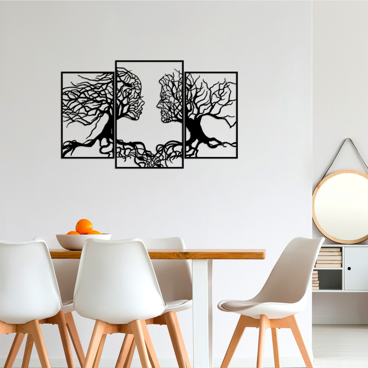 WALL DECORATION 100% METALLIC BLACK TREE WITH HUMAN FACES 116X71 HM7211 [3]