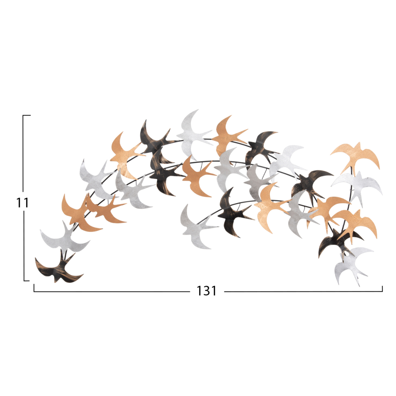 WALL DECORATION BIRDS HM4655 METAL- MULTICOLOR 131x11(depth)x70Hcm. [2]