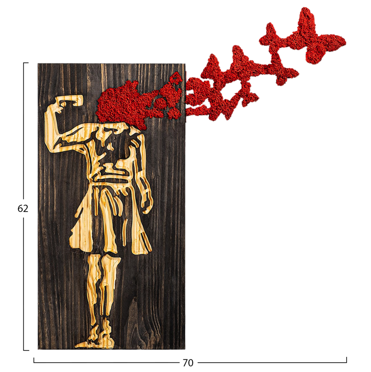 WALL DECORATION GIRL FIGURE HM4755-METAL-WOOD 62x3(thickness)x70Hcm. [3]