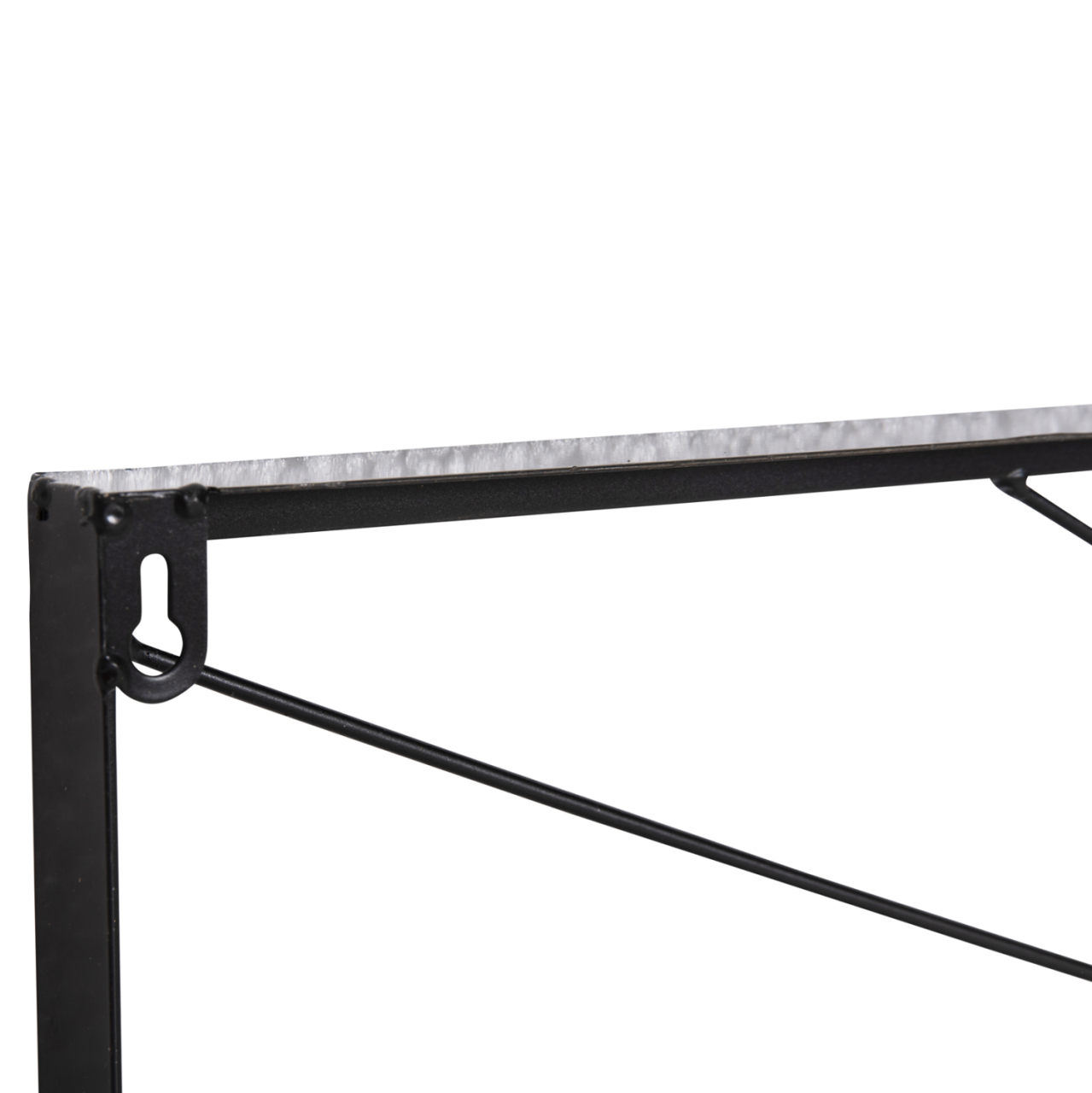 WALL DECORATION HM4219 NATURAL WOOD COLORS-BLACK METAL 117x3x50Hcm. [6]