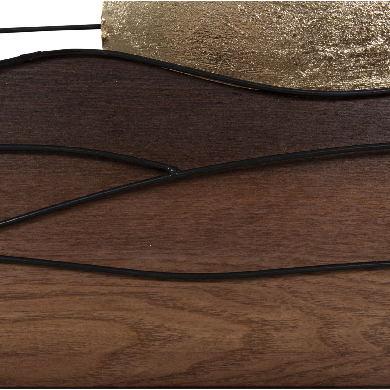 WALL DECORATION HM4219 NATURAL WOOD COLORS-BLACK METAL 117x3x50Hcm. [5]