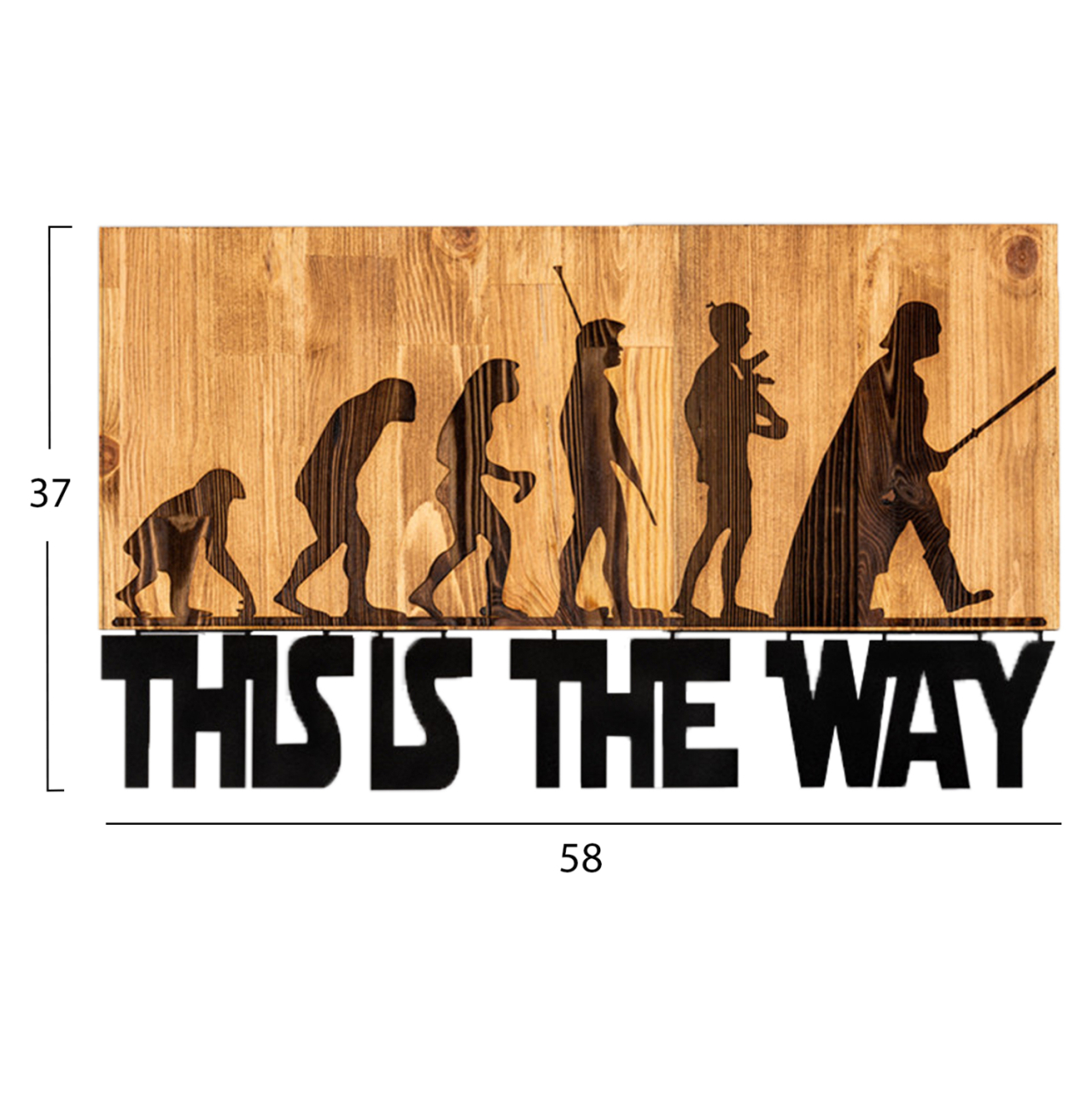 WALL DECORATION HM4809-METAL IN BLACK-WOOD 58x3(thickness)x37Hcm. [3]