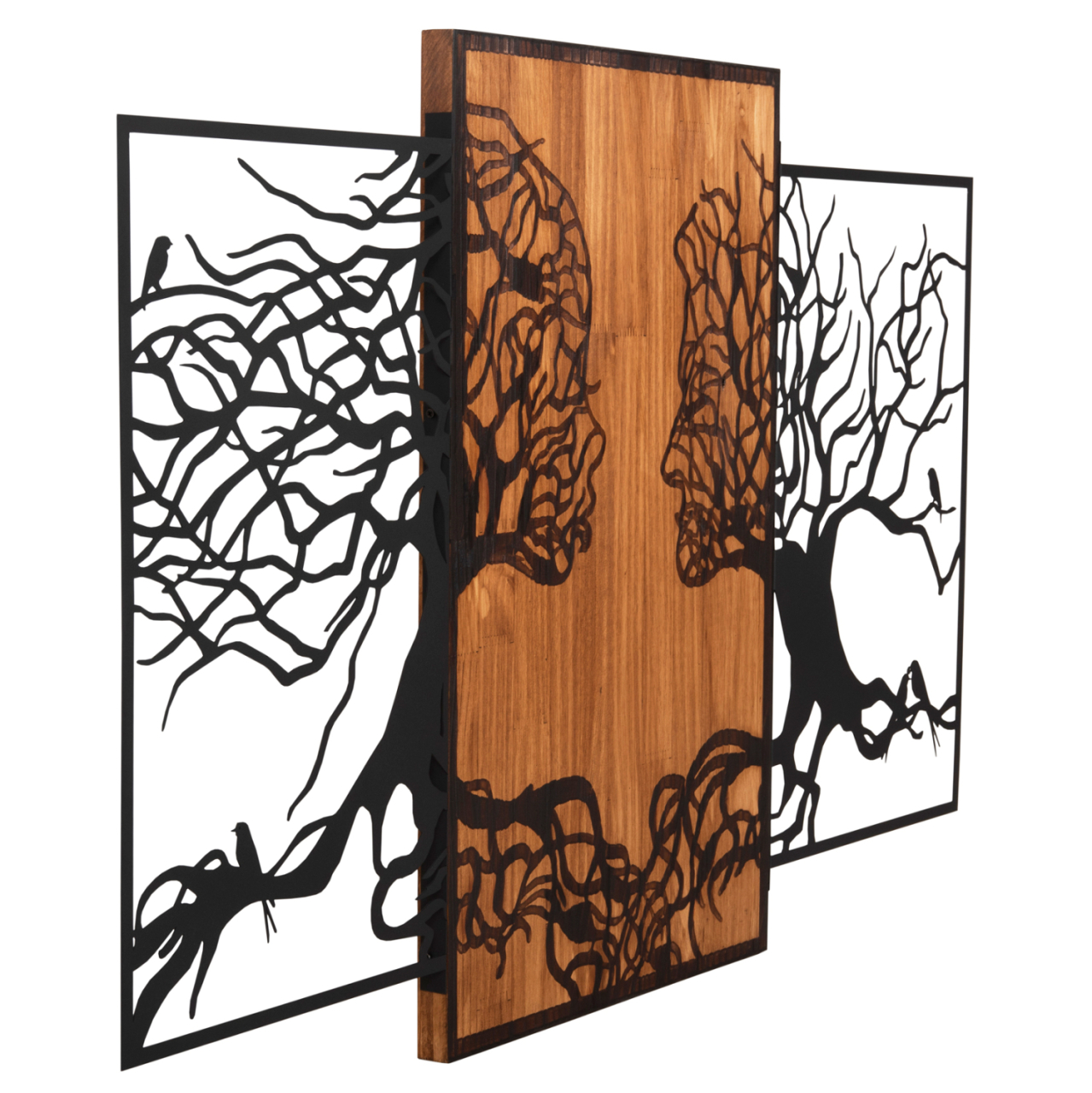 WALL DECORATION ILLUSION HM4654 METAL-WOOD 125.5x3(thickness)x79Hcm. [3]